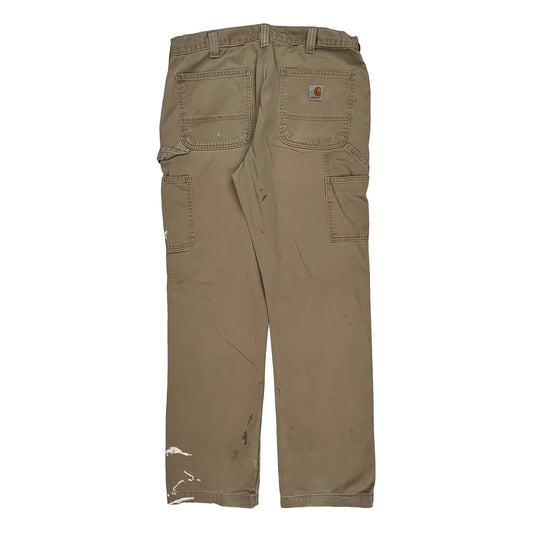 Carhartt Carpenter Trousers - 33W 32L Khaki Cotton