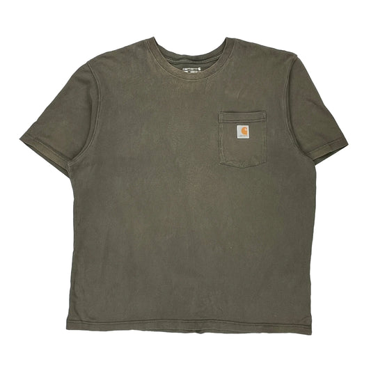 Carhartt T-Shirt - Large Grey Cotton