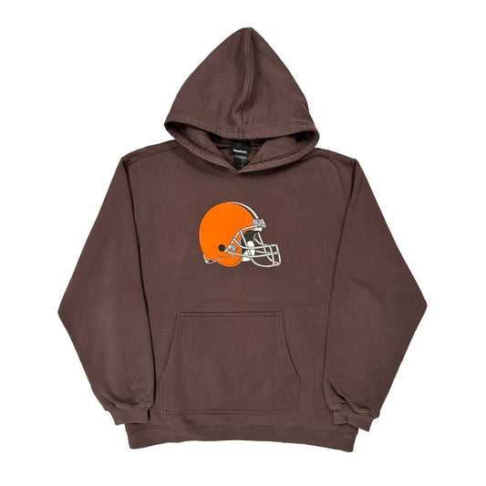 Cleveland Browns Reebok Football Hoodie - Large Brown Cotton Blend
