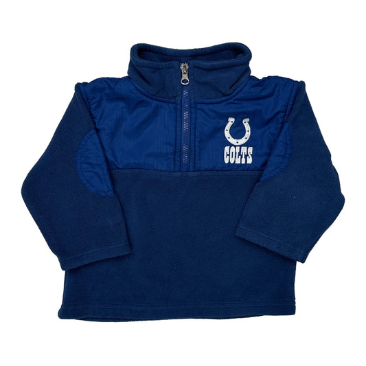 Vintage Age 24 Months Colts Nfl 1/4 Zip - 2XS Blue Polyester