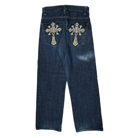 Avirex Baggy Jeans - 31W 32L Blue Cotton