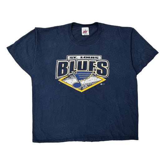 Vintage St. Louis Blues Joy Athletics Single Stitch T-Shirt - 2XL Blue Cotton