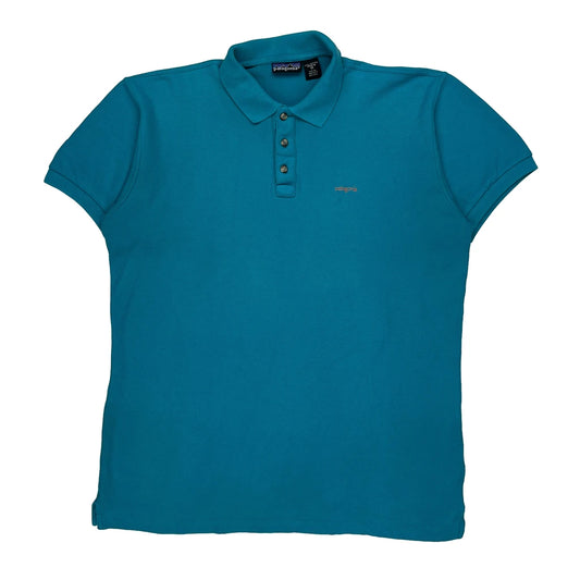 Patagonia Polo Shirt - Medium Blue Cotton