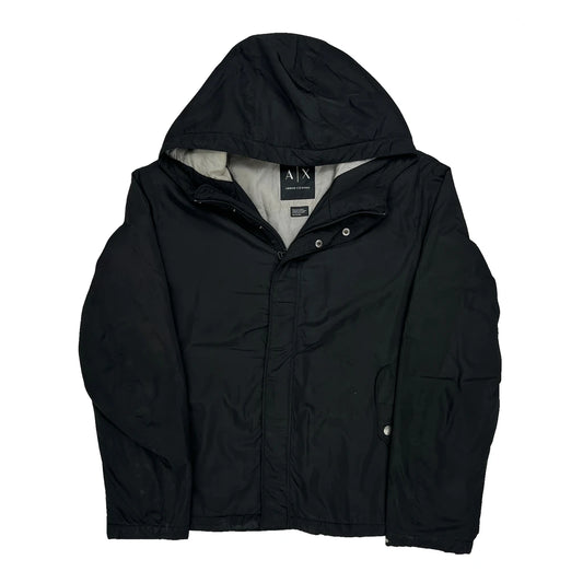 Vintage Armani Exchange Jacket - 2XL Black Polyester