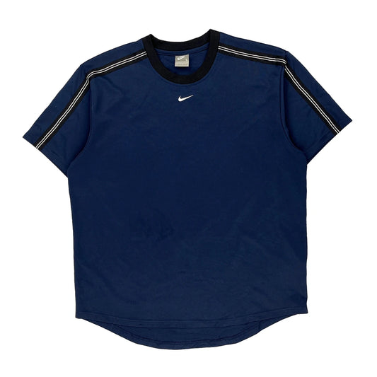 Nike T-Shirt - Large Blue Polyester
