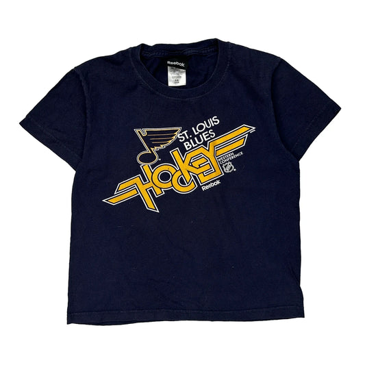 Age 8 Reebok Graphic T-Shirt - Small Navy Cotton