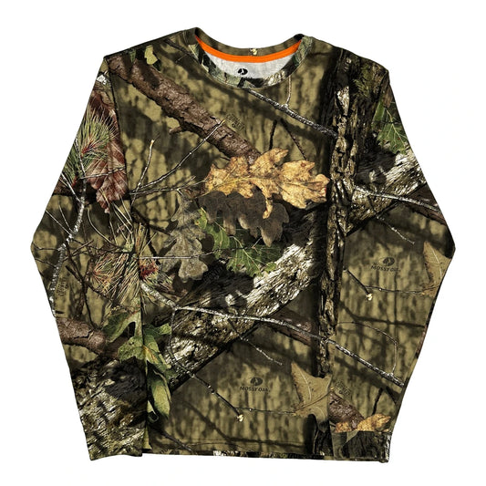 Vintage Mossy Oak Camo Long Sleeve T-Shirt - Medium Camo Cotton Blend