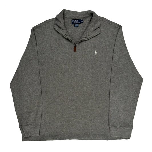Polo By Ralph Lauren 1/4 Zip - 2XL Grey Cotton