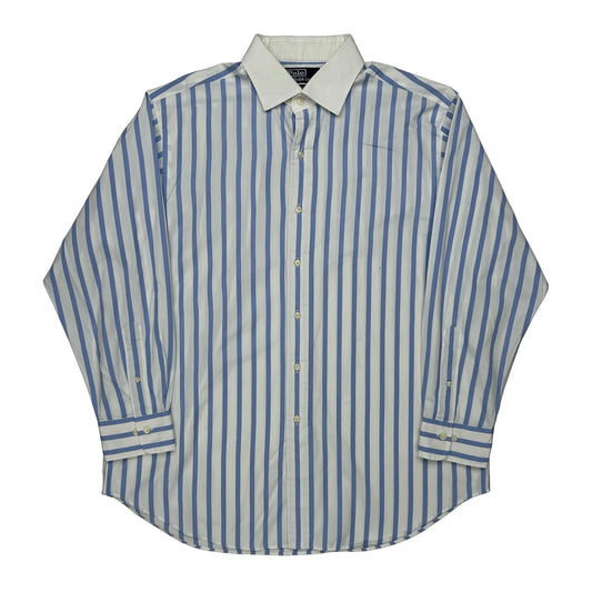 Vintage Polo By Ralph Lauren Striped Shirt - XL Blue Cotton