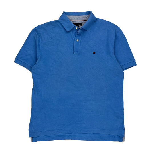 Tommy Hilfiger Polo Shirt - Large Blue Cotton