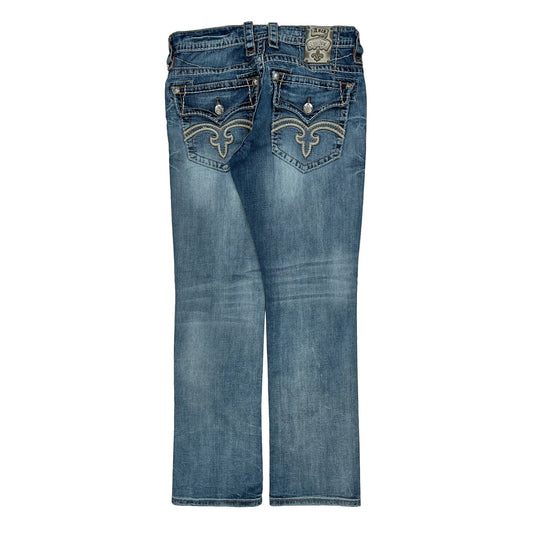 Rock Revival Skinny Jeans - 34W UK 12 Blue Cotton