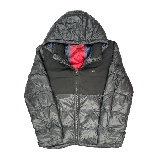 Vintage Tommy Hilfiger Puffer - XL Black Polyester
