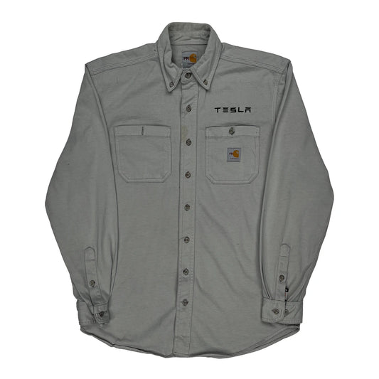 Tesla Logo Carhartt Shirt - Small Grey Cotton