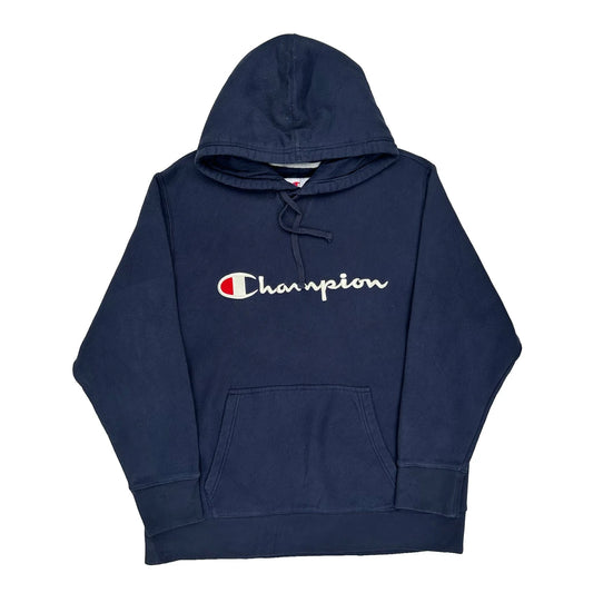 Vintage Reverse Weave Champion Hoodie - 2XL Navy Cotton