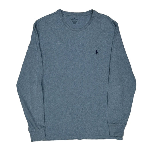 Polo By Ralph Lauren Long Sleeve T-Shirt - Medium Blue Cotton