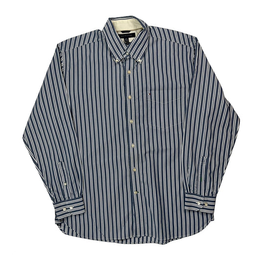 Tommy Hilfiger Striped Shirt - Large Blue Cotton