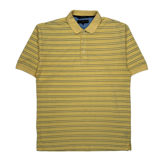 Vintage Tommy Hilfiger Striped Polo Shirt - Medium Yellow Cotton