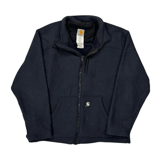 Vintage Carhartt Fleece Jacket - Large Navy Polyester