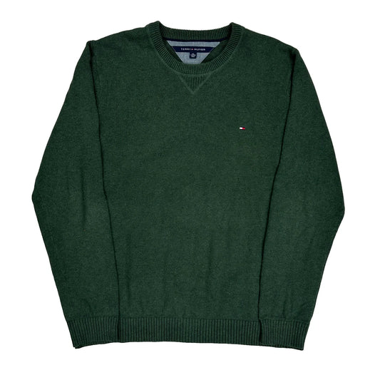 Vintage Tommy Hilfiger Jumper - 2XL Green Cotton