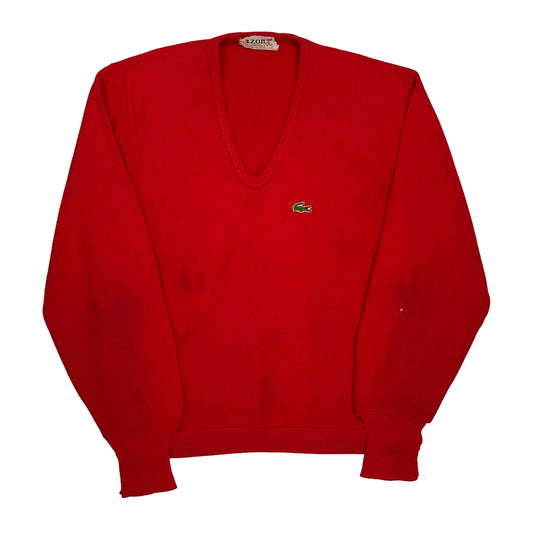 Vintage Izod Jumper - XL Red Cotton