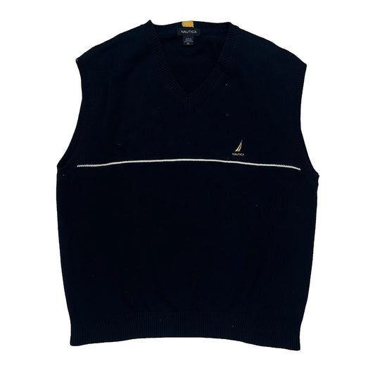 Vintage Nautica Sweater Vest - XL Navy Cotton