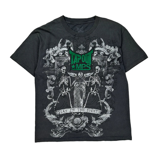 Stay In The Fight Tap Out Graphic T-Shirt - Large Black Cotton