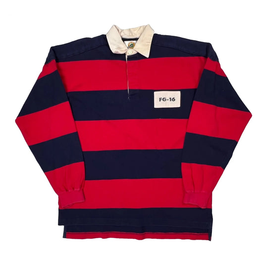 Fg-16 Field Gear Striped Rugby Shirt - Large Red Cotton