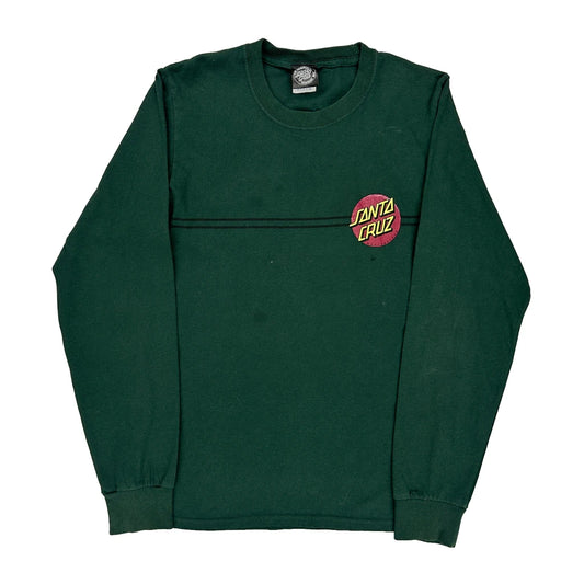 Santa Cruz Graphic Long Sleeve T-Shirt - Small Green Cotton