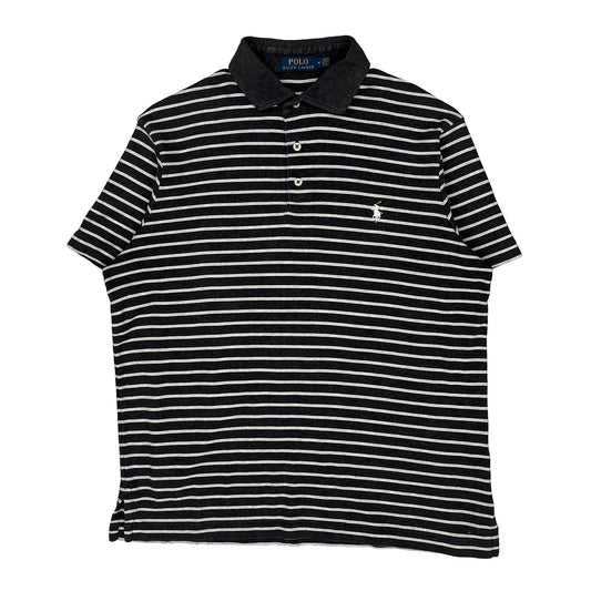Vintage Polo By Ralph Lauren Striped Polo Shirt - Medium Black Cotton