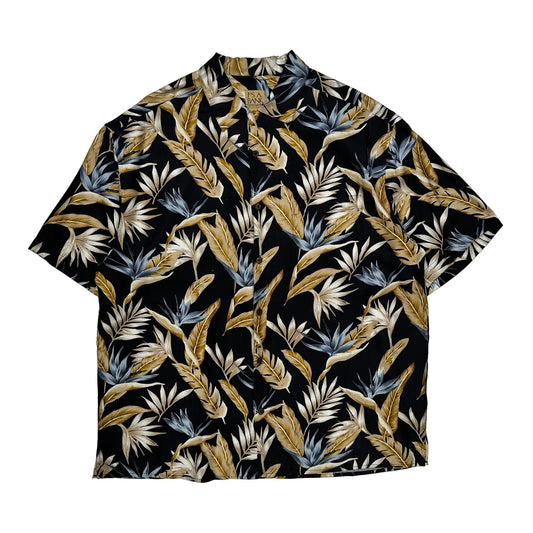 Jos. A. Bank Floral Hawaiian Shirt - XL Black Silk