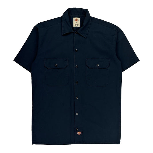 Dickies Short Sleeve Shirt - Small Navy Polyester Blend