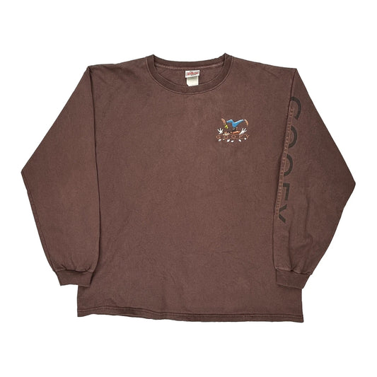 Made In USA Goofy Disney Long Sleeve T-Shirt - XL Brown Cotton