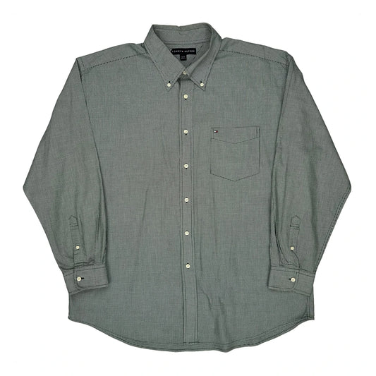 Vintage Tommy Hilfiger Checked Shirt - XL Grey Cotton