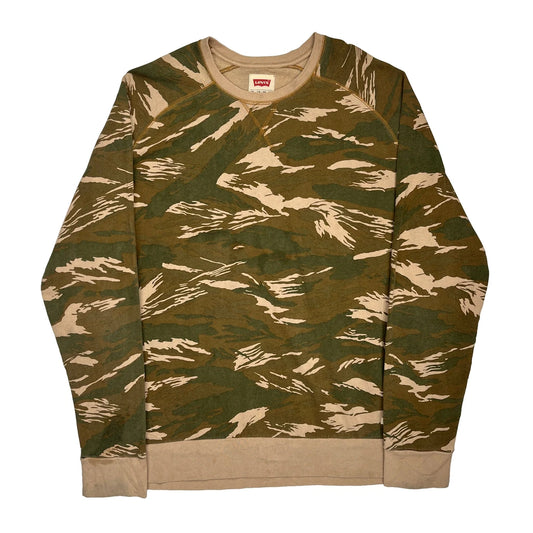 Levis Camo Sweatshirt - 2XL Green Cotton