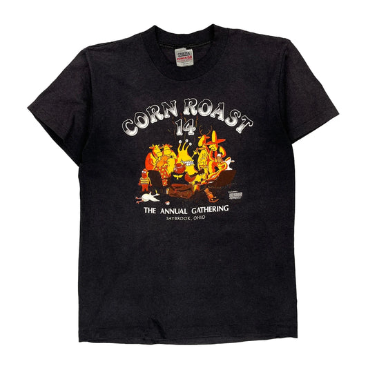 Corn Roast 14 The Annual Gathering Saybrook, Ohio Oneita Single Stitch T-Shirt - Large Black Polyester Blend