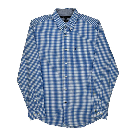 Tommy Hilfiger Checked Shirt - Medium Blue Cotton