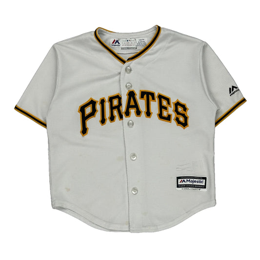 Age 5-6 Pittsburgh Pirates Majestic Mlb Jersey - Medium White Polyester