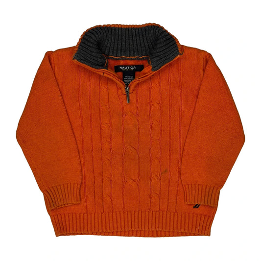 Vintage Age 2 Nautica 1/4 Zip - XS Orange Cotton