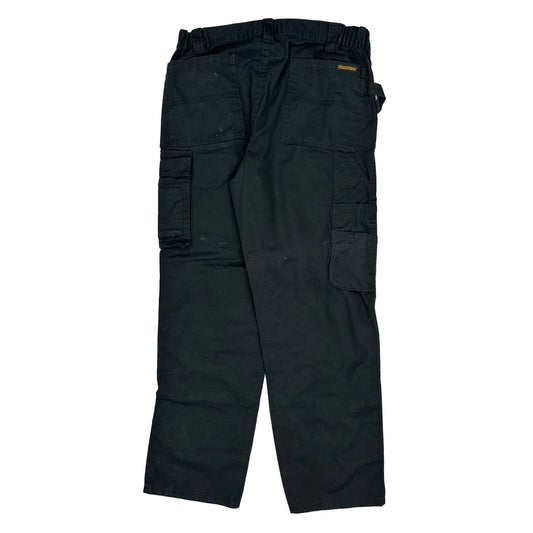 Workwear Cargo Trousers - 34W 31L Black Cotton