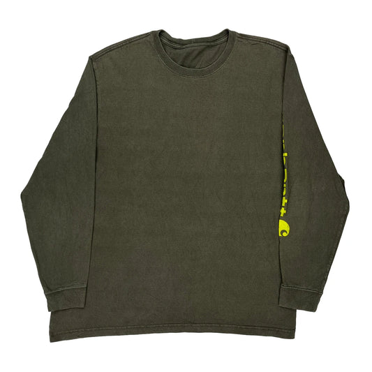 Carhartt Long Sleeve T-Shirt - XL Green Cotton
