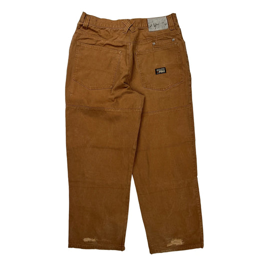 Southpole Hip Hop Cargo Trousers - 36W 29L Brown Cotton