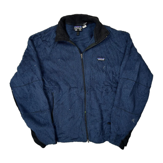 Vintage 90S Made In USA Patagonia Polartec Fleece Jacket - Medium Blue Polyester