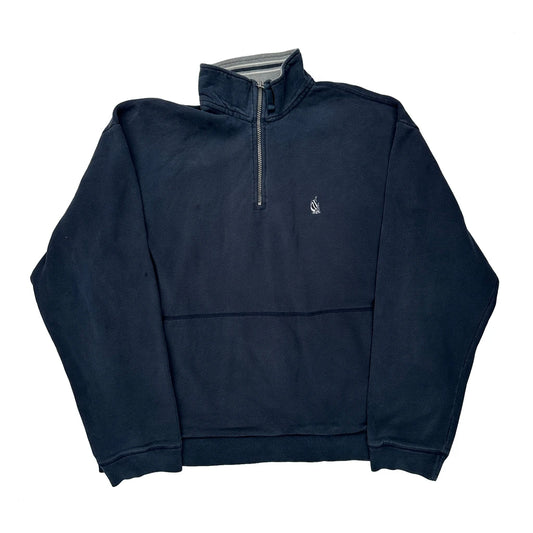 Vintage Nautica 1/4 Zip - XL Navy Cotton