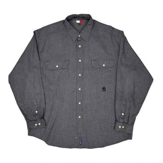 Vintage Tommy Hilfiger Checked Shirt - XL Grey Cotton