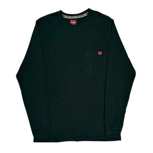 Wrangler Long Sleeve T-Shirt - Medium Black Cotton