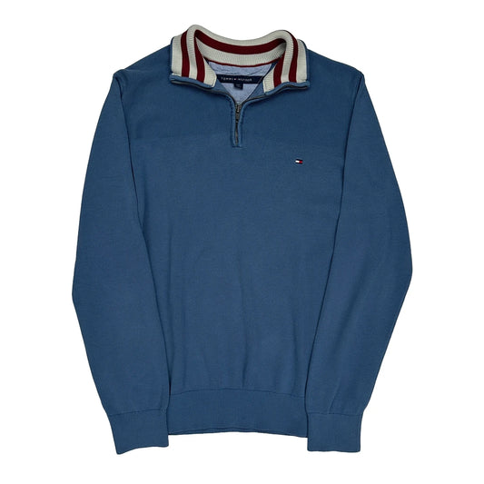 Vintage Tommy Hilfiger 1/4 Zip - Large Blue Cotton