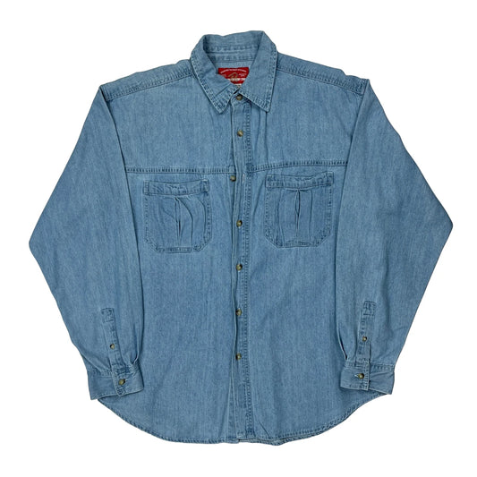 Marlboro Denim Shirt - Large Blue Cotton