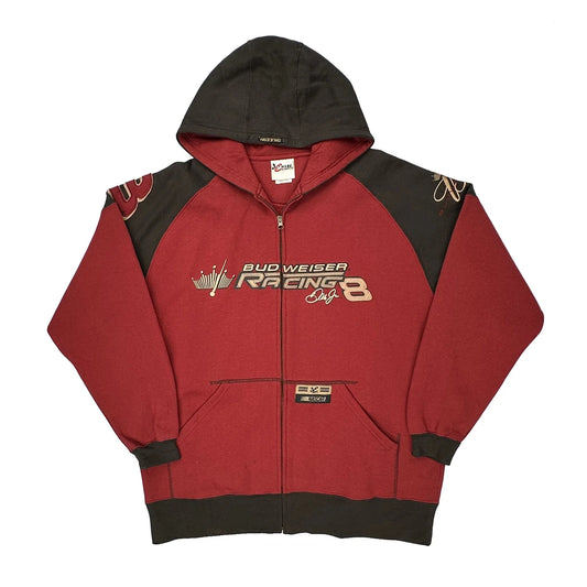 Vintage Budweiser Racing Chase Authentics Nascar Hoodie - Large Red Cotton