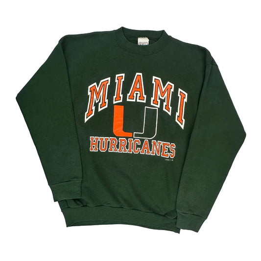 Miami Hurricanes Tultex College Sweatshirt - XL Green Cotton