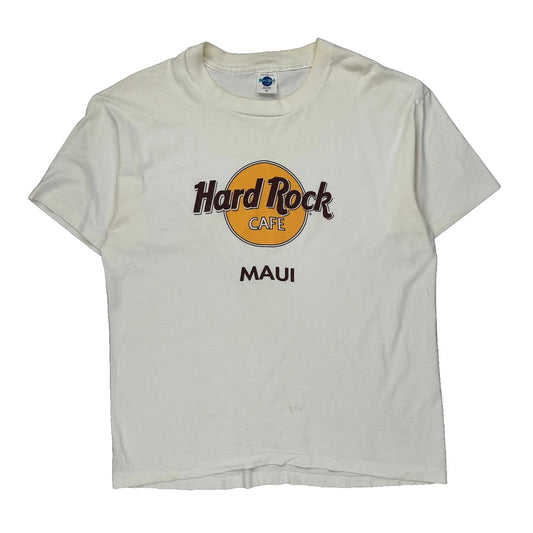 Maui Hard Rock Cafe Single Stitch T-Shirt - XL White Cotton